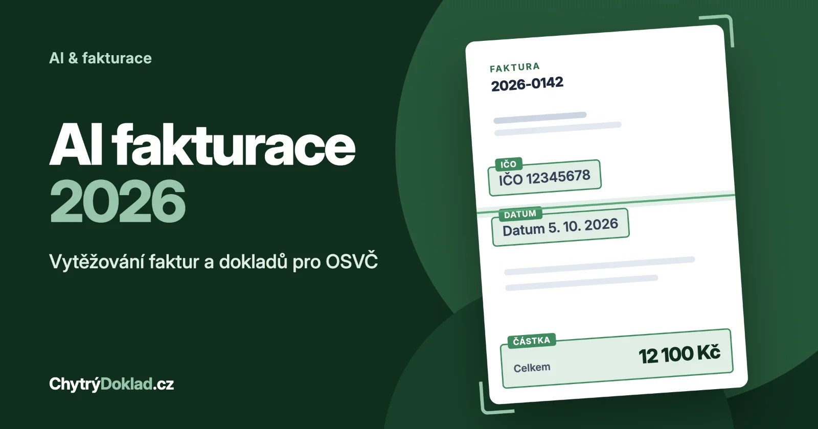 AI fakturace 2026: ilustrace k článku o vytěžování dokladů a kontrole člověkem